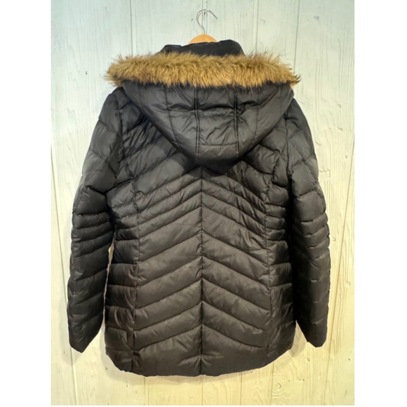 Marc New York Black Puffer Jacket with Faux Fur Detachable Hood, Size L - Picture 4 of 12
